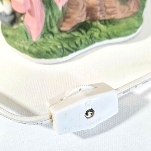 Lighted Porcelain Bunny Tidy Treehouse Figurine Home Decor - Picture 7 of 13